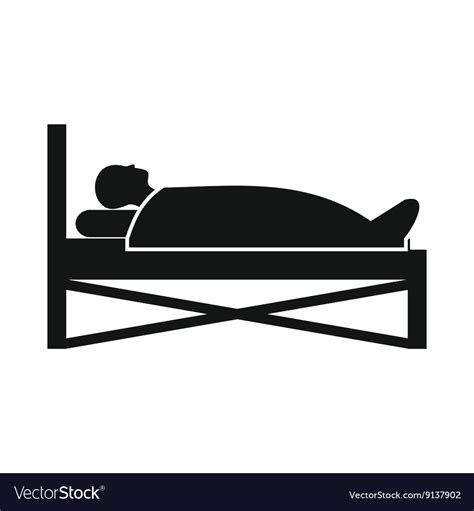 Patient In Bed In Hospital Icon Simple Style Vector Image
