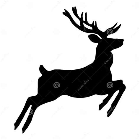 Black Silhouette Of A Deer On A White Background Stock Vector