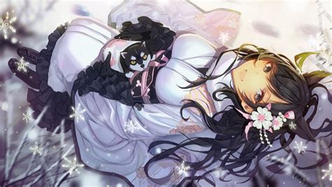 Download 1738x982 Azur Lane Fox Girl Akagi Smiling Kimono Winter Black Hair Anime Games
