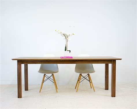 handmade solid walnut parsons dining table with softened lines by moderncre8ve