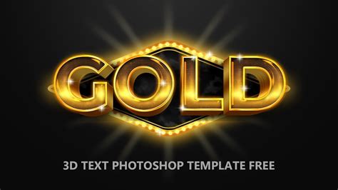 Gold 3d Text Editable Photoshop Free Psd Style 113 Youtube