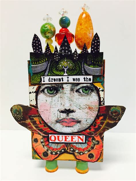 artist trading block by kim collister i dreamt i was the queen found object art found art