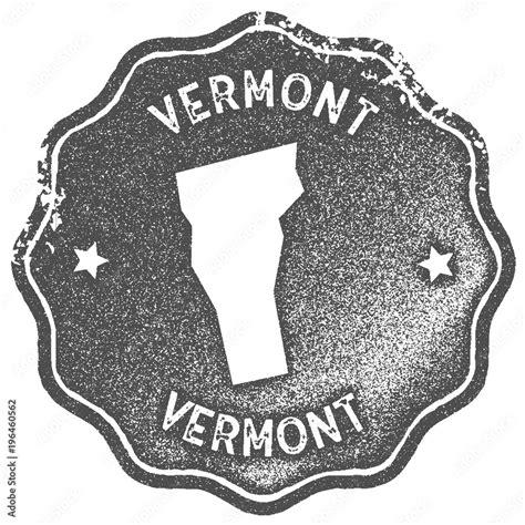 Vermont Map Vintage Stamp Retro Style Handmade Label Badge Or Element
