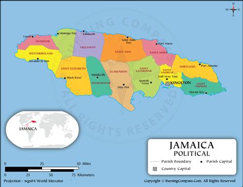 Blank Map Of Jamaica With Parishes
