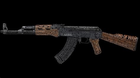 Hd Wallpaper Ak 47 Word Cloud Kalashnikov Text Weapon Typography
