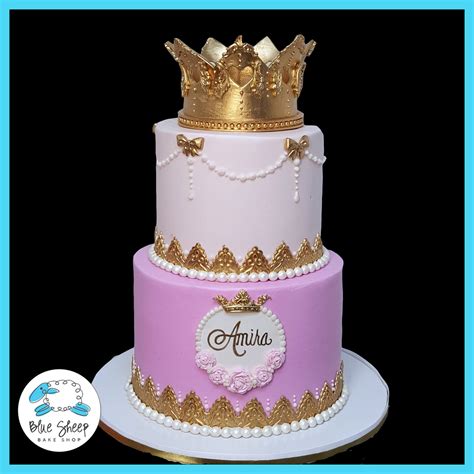 Amiras Princess 1st Birthday Cake Blue Sheep Bake Shop