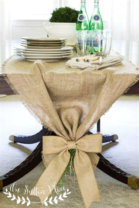 Easy No Sew Burlap Table Runner On Sutton Place