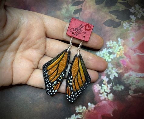 Hand Tooled Leather Iridescent Monarch Butterfly Wings Etsy