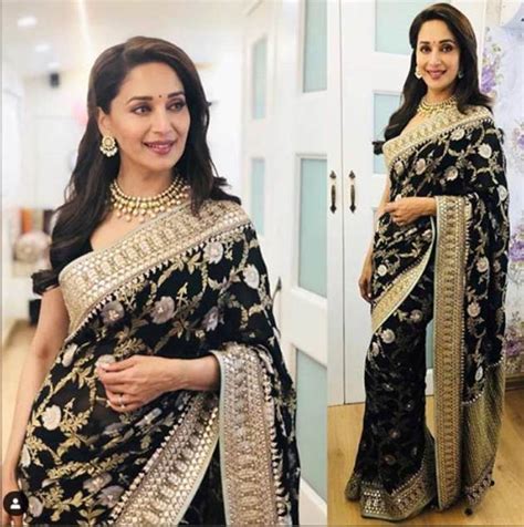 Cant Decide On A Sari Take Tips From Madhuri Dixits Wardrobe