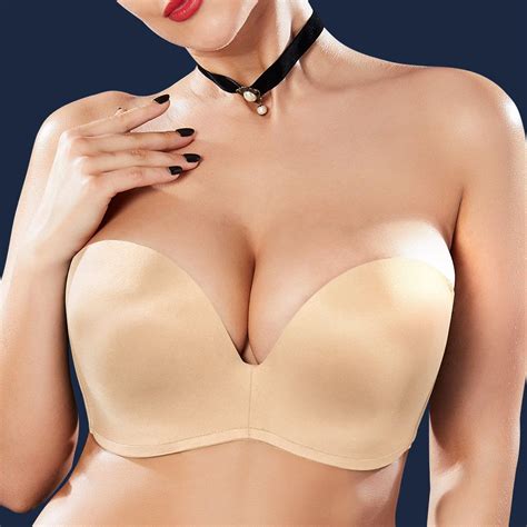 Plus Size Bandeau Gather Thin Push Up Seamless Multi Ways Wearing Bras