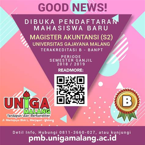 Dibuka Pendaftaran Mahasiswa Baru Magister Akuntansi 2018/2019 Universitas Gajayana Malang Uniga