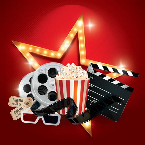 Cinema Background With Movie Objects Vector Image 1823384