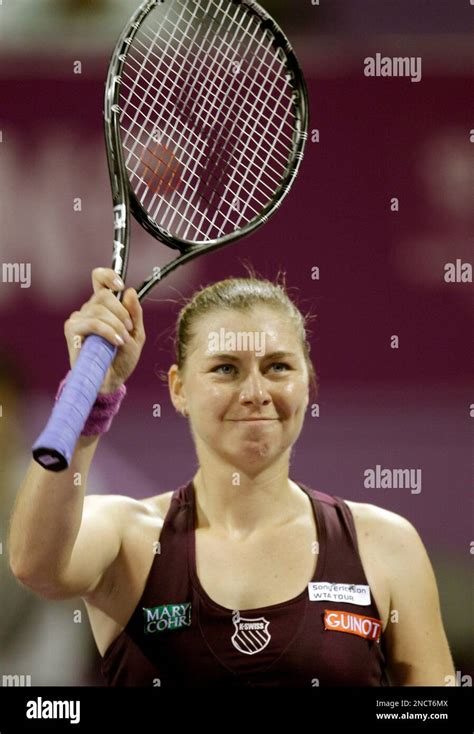 Russias Vera Zvonareva Celebrates After She Defeated Belgiums Kim