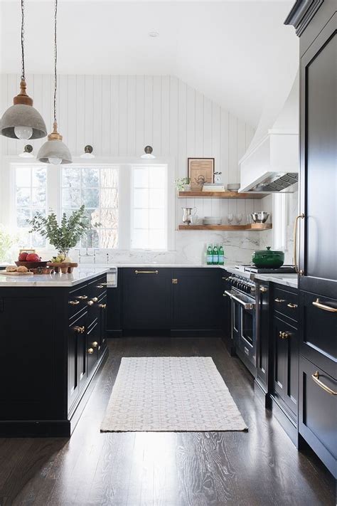 But if you're looking to put a sophisticated spin on the farmhouse. Shiplap wall detail and colored cabinets. | White kitchen ...