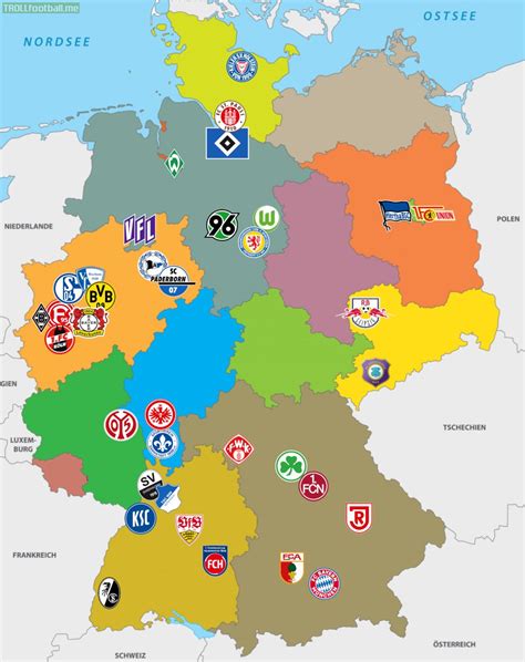 Sofascore football livescore is available as iphone and ipad app, android app on google play and windows phone app. I made a map with all the teams from the 1st and 2nd Bundesliga for the 20/21 season | Troll ...