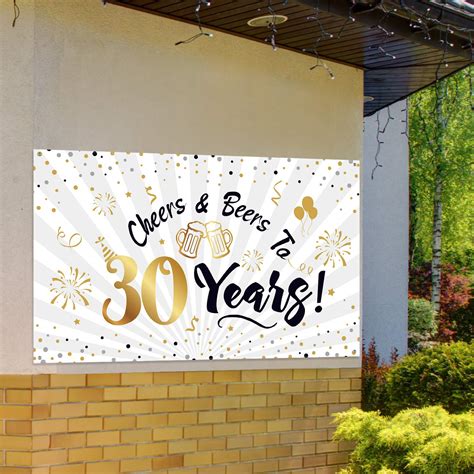 Happy 30th Birthday Backdrop Background Banner Large Men Women 30th