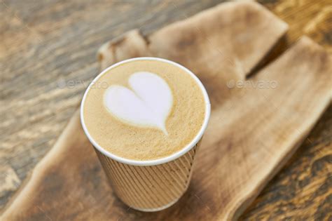 Heart Latte Art Paper Cup Stock Photo By Stockfilmstudio Photodune