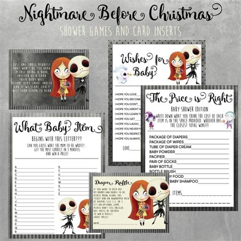 Nightmare Before Christmas Baby Shower Games Bundle Instant Download