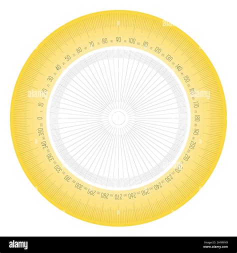 Full 360 Degrees Protractor Measuring Instrument Stock Vector Image