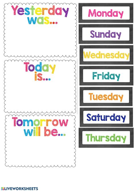 Days Of The Week Online Exercise For Elementary