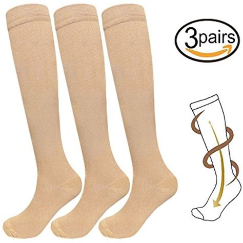 3 Pairs Knee High Graduated Compression Socks For Women And Men Best