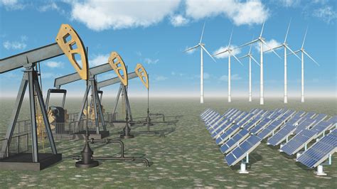Oil Industry Versus Renewable Energy Stock Photo Download Image Now