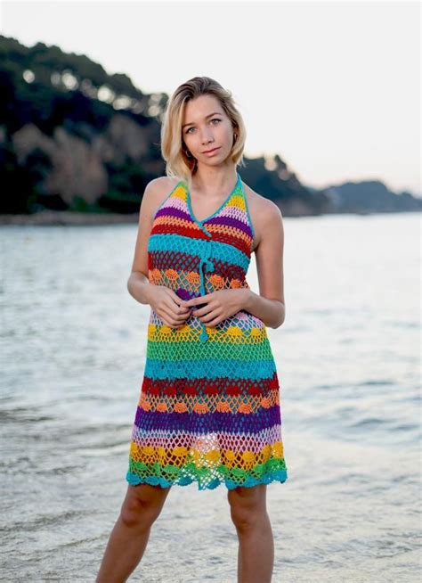 Handmade Crochet Dress 02 Multicolor In 2021 Crochet Dress Crochet