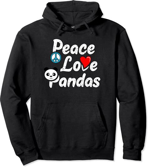 Peace Love Pandas Pullover Hoodie Clothing Shoes And Jewelry