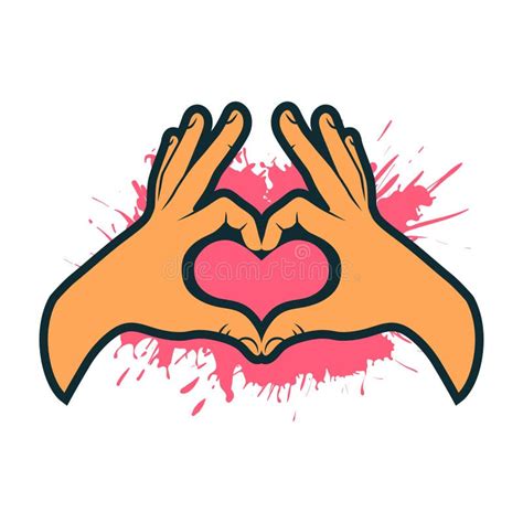 Hand Making Heart Sign Heart Shape Hand Valentines Card Stock Vector