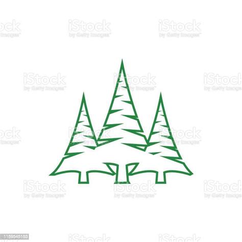 Pine Tree Clip Art Graphic Design Template Vector Isolated Stock