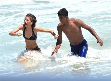 Zendaya Coleman In Covered Bikini On The Beach In Malibu Hawtcelebs