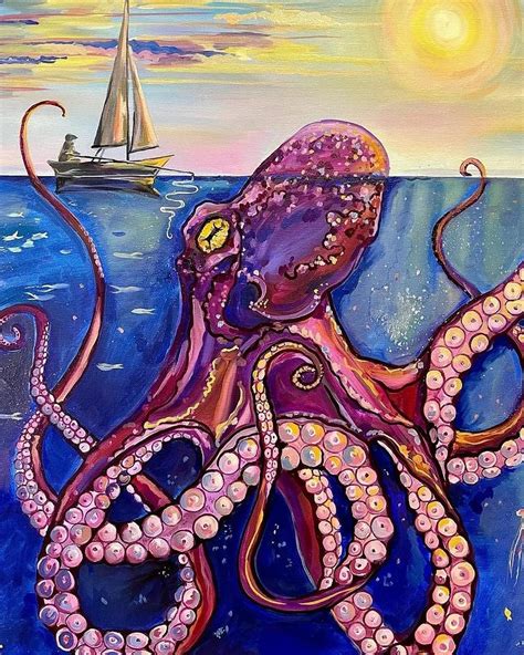 Giant Octopus Painting By Lauren Dane Fine Art America