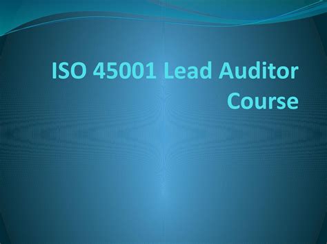 Iso 45001 Lead Auditor Course By Aabira Zuhur Issuu