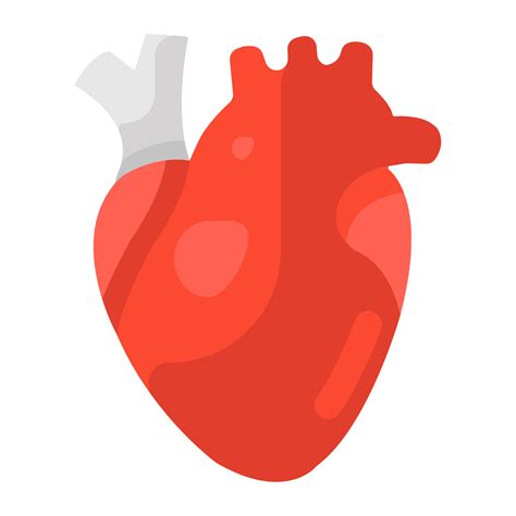 Cardiac Organ Icon In Flat Style Human Heart Vector 5035387 Vector Art