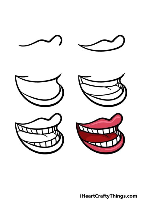 Cartoon Mouth Drawing How To Draw A Cartoon Mouth Step By Step