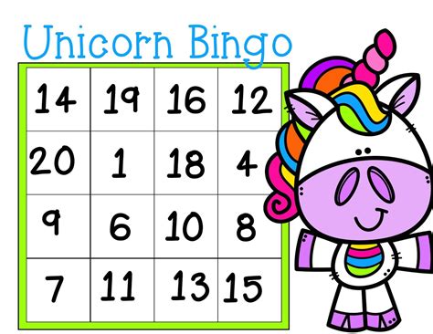 Free Printable Unicorn Bingo Printable Templates