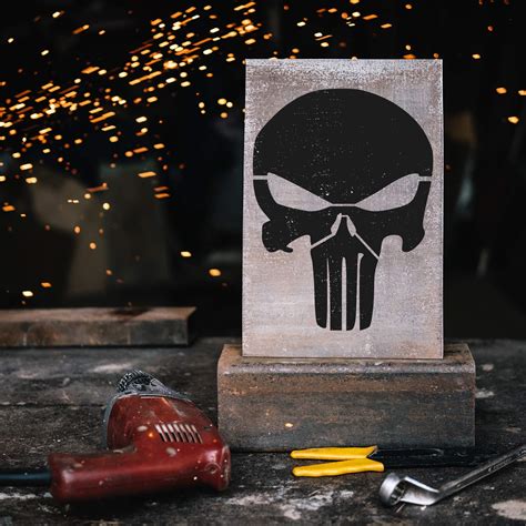 Punisher Skull Stencil Reusable Stencils For Painting Create Diy