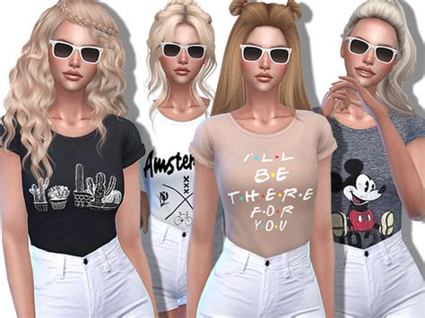 Cute Summer T Shirts By Pinkzombiecupcakes At Tsr Sims 4 Updates