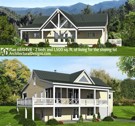 Our french country house plan collection is full of refined designs with distinctive architectural elements straight from the european countryside. Plan 68414VR: 2 Bed Ranch with Vaulted Great Room for a ...