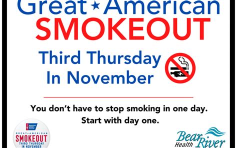 the great american smokeout bear river health department