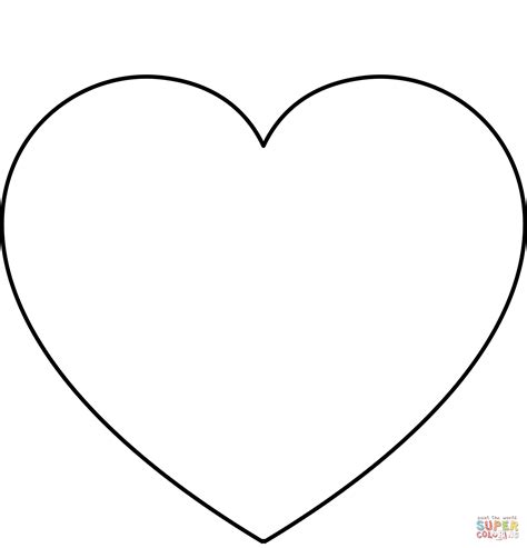 Dibujo de Plantilla Sencilla de Corazón para colorear Dibujos para
