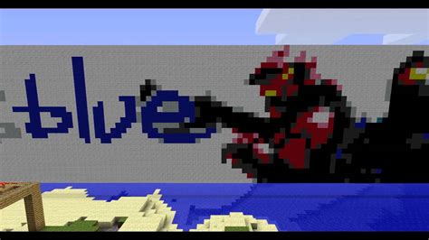 Red Vs Blue Minecraft Pixel Art Youtube