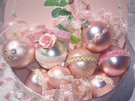 Shabby Chic Victorian Pink Christmas Bulbs With By Fansydesigns