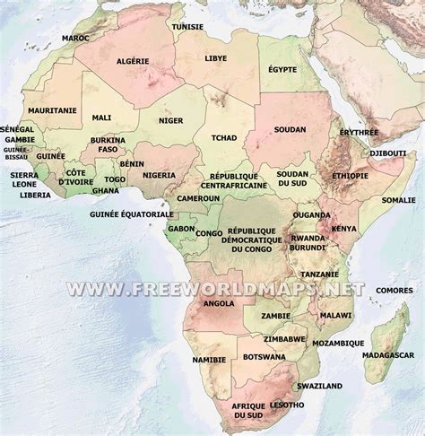 Carte Afrique En Francais Carte De La Norvege