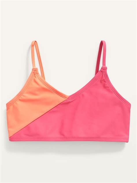 old navy color blocked swim top for girls