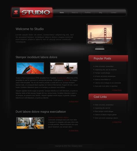 Css technology has become incredibly popular and it does deserve to be. Studio - Free HTML Templates