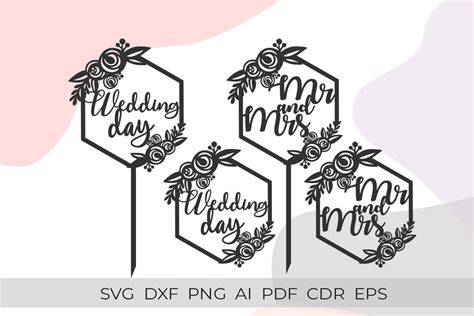 Wedding Cake Topper Svg Mr And Mrs Svg Graphic By Dianalovesdesign Creative Fabrica