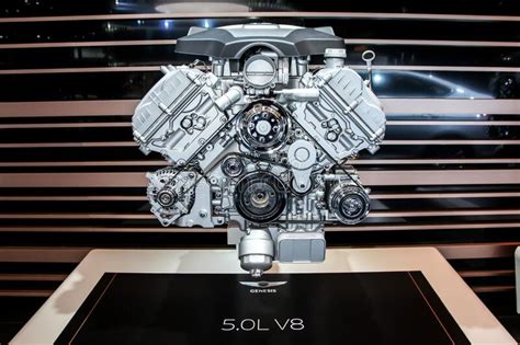 A Genesis 50l V8 Engine Exhibit At The 2016 New York International