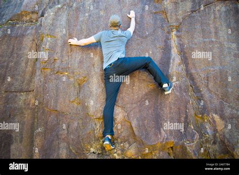 Recreational Rock Climbing On Granite Stock Photo Alamy