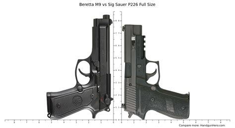 Beretta M9 Vs Sig Sauer P226 Full Size Size Comparison Handgun Hero